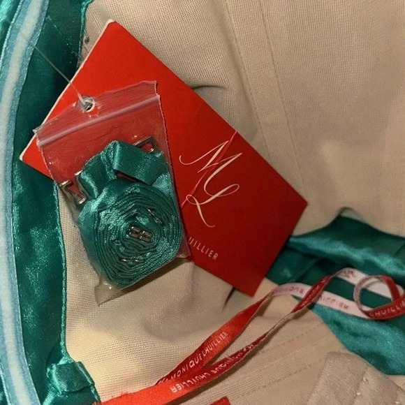 NWT MONIQUE LHUILLER Elegant Designer Luxury Gown Dress Style 443857 Teal $650 - Picture 8 of 15